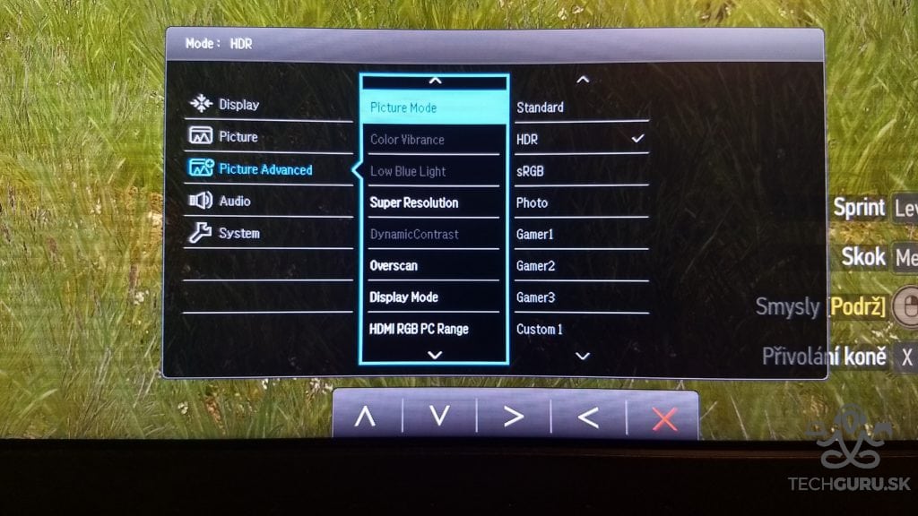 BenQ EX3501R menu OSD